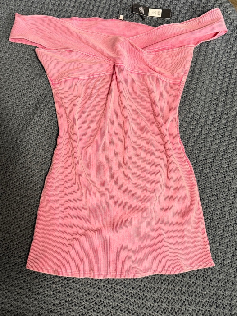 Fashion nova pink ribbed dress